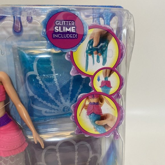 Barbie Doll Dreamtopia Slime Mermaid Doll + 2 Glitter Slime Packets Girl Gift - Picture 2 of 5